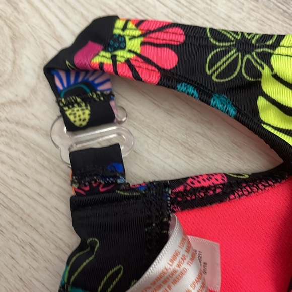 Cat & Jack Black Multicolor 1 Piece Tulle Skirted Tutu Girl's Swim Suit Size 3T - Picture 4 of 7